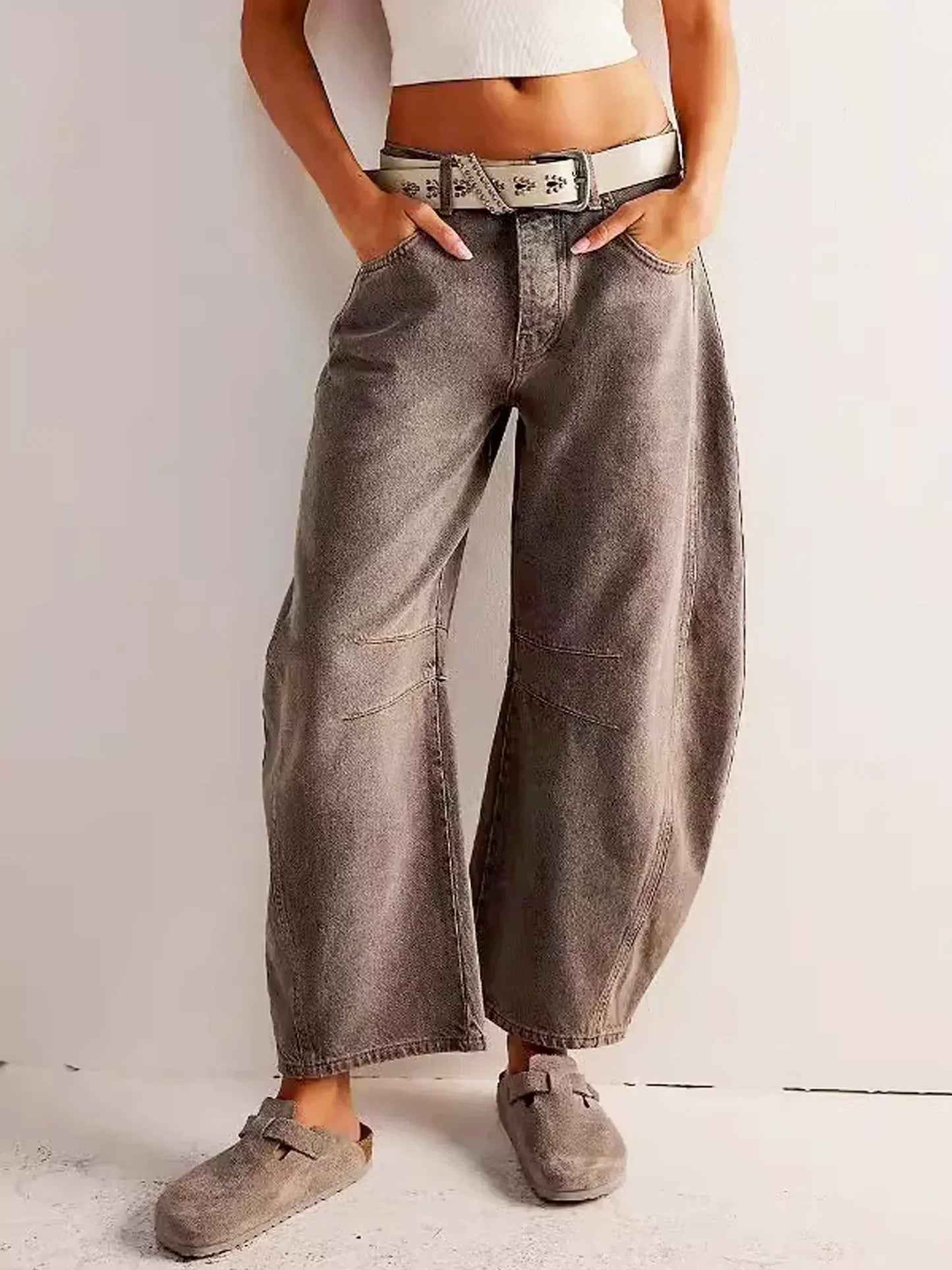 Lianne | Leopard Print Barrel Jeans