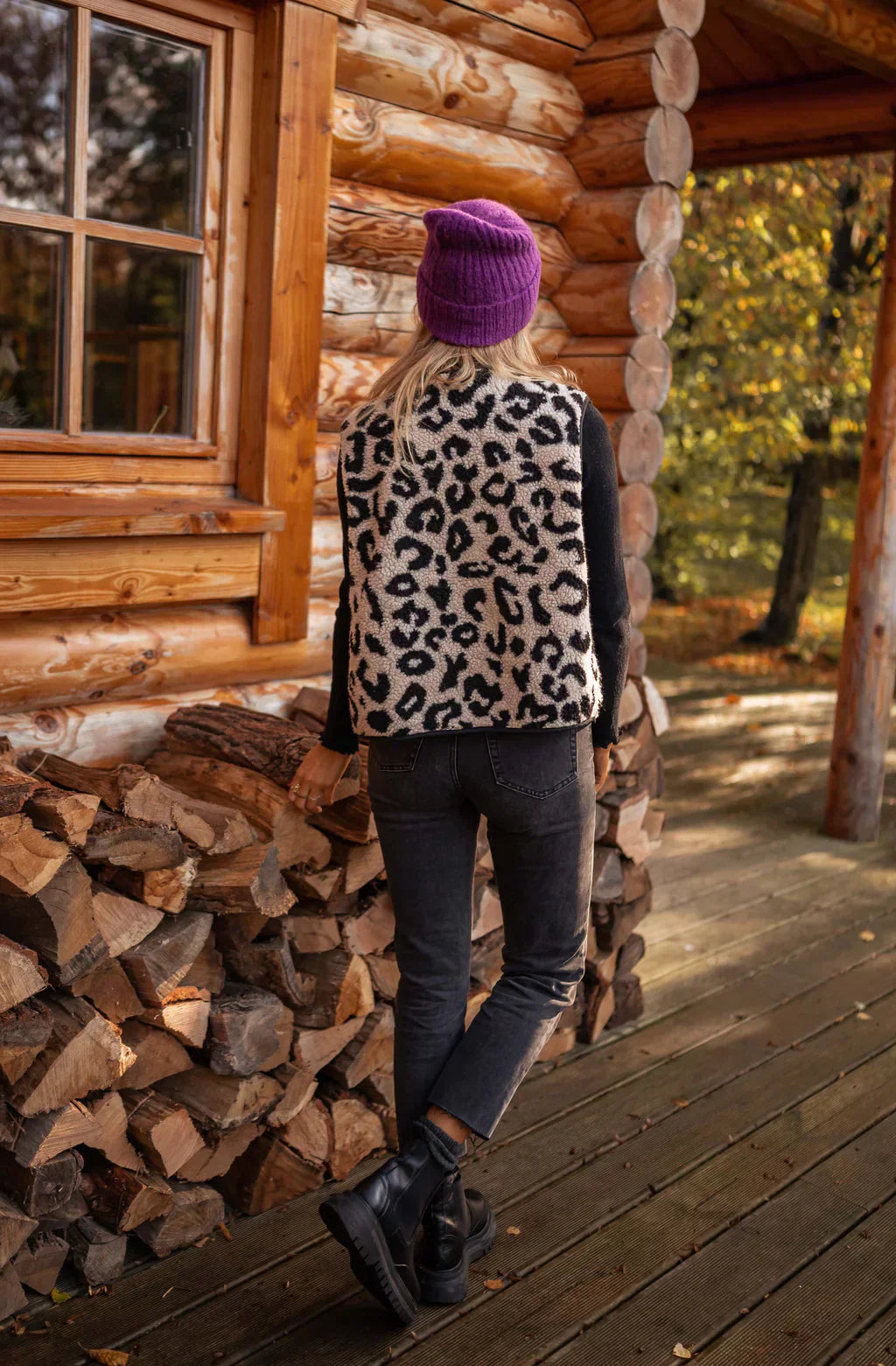 Leana Animal Print Sleeveless Vest