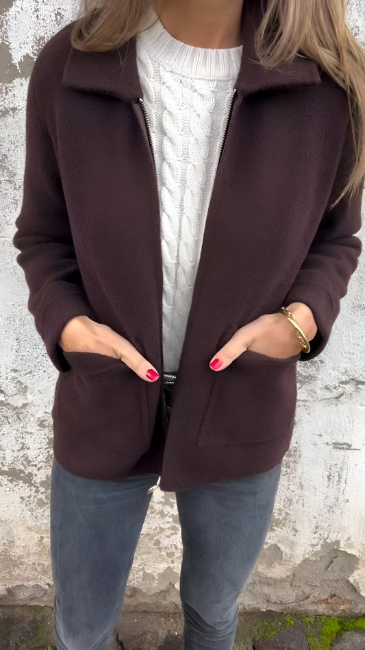 Fulvia | Stylish Zip-Up Lapel Jacket