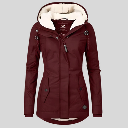 Alienor | Lined Waterproof Hooded Long Jacket