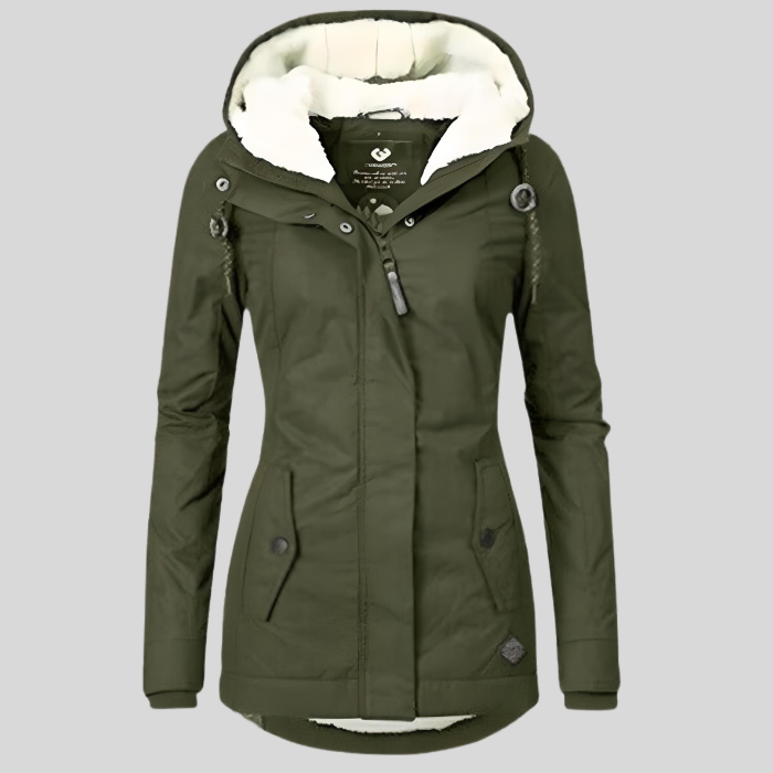 Alienor | Lined Waterproof Hooded Long Jacket