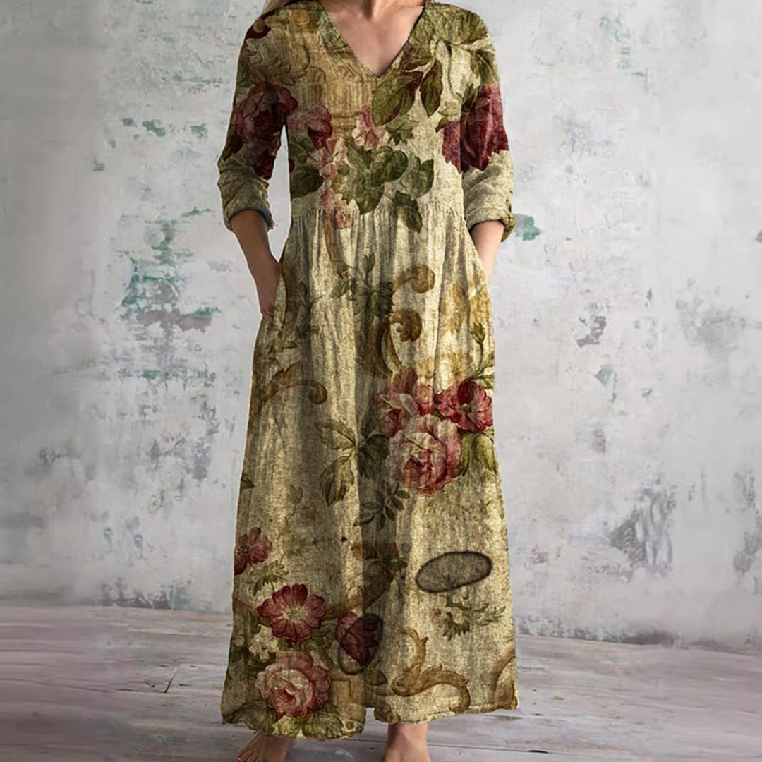 Dearyn | Floral V-Neck Summer Dress