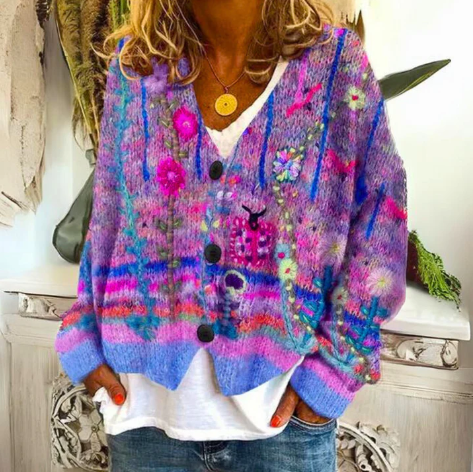 Evie | Floral Knit Cardigan