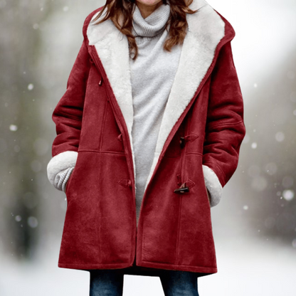 Deyse | Premium Fleece-Lined Hooded Suede Jacket