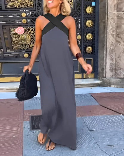 Elodie | Comfortable breathable cross maxi dress