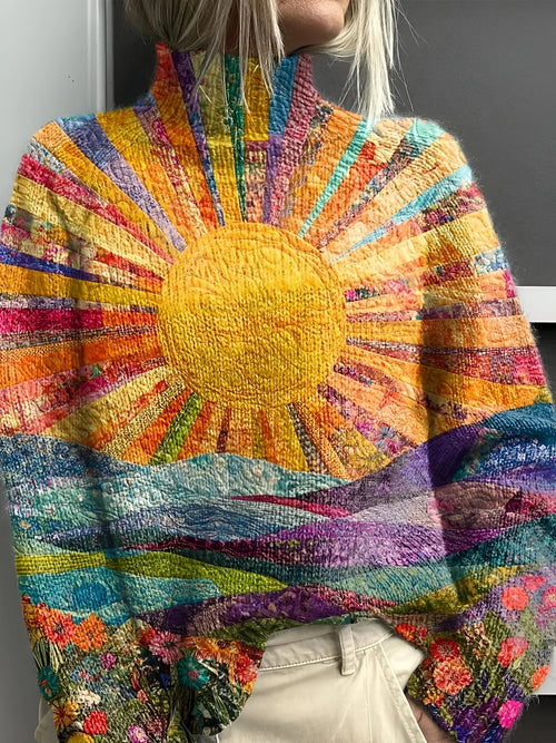 Simone | Colorful Turtleneck Knit Sweater